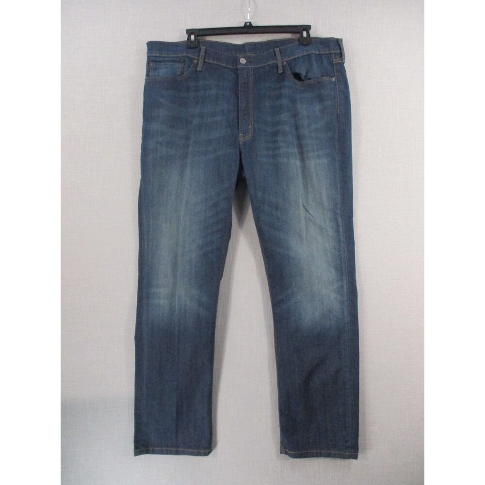 Mens Blue Denim Jeans W44 L34 Classic Straight Fit
